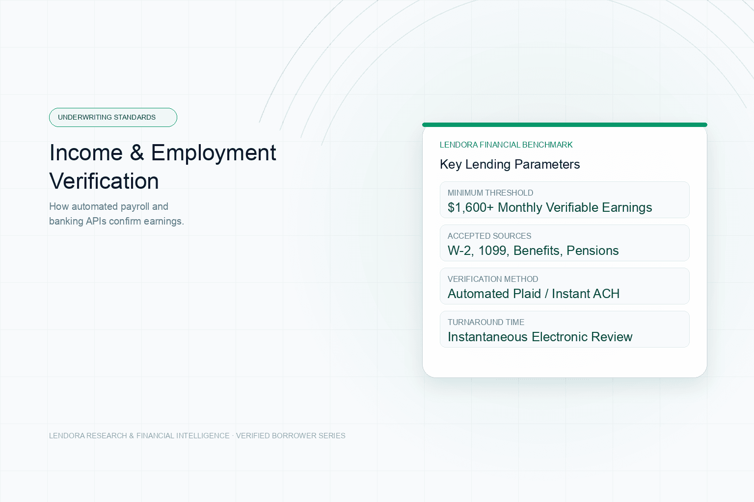 Employment and income documents arranged for verification